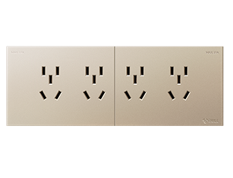 四位幼二三极连体插座（金色）